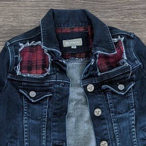 TRACTR Girls Denim deconstructed Jacket (Medium)